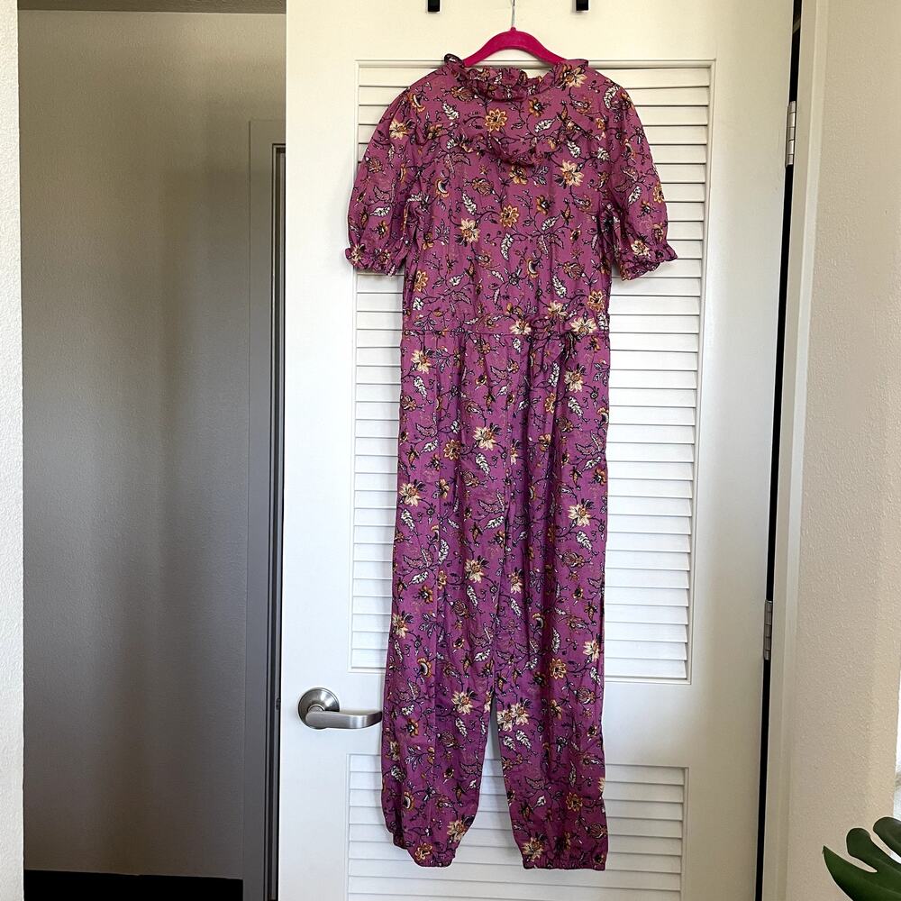 Girls' Janie and Jack Floral Ruffle Neck Cotton Jumpsuit Size 12 Garden Party - Picture 5 of 11